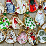 DECOUPAGE: HOLIDAY OYSTER SHELL ORNAMENT